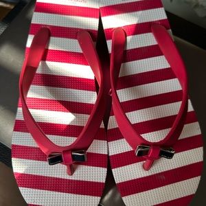 Coach Size 7B dip flops sandals red white beach or boardwalk